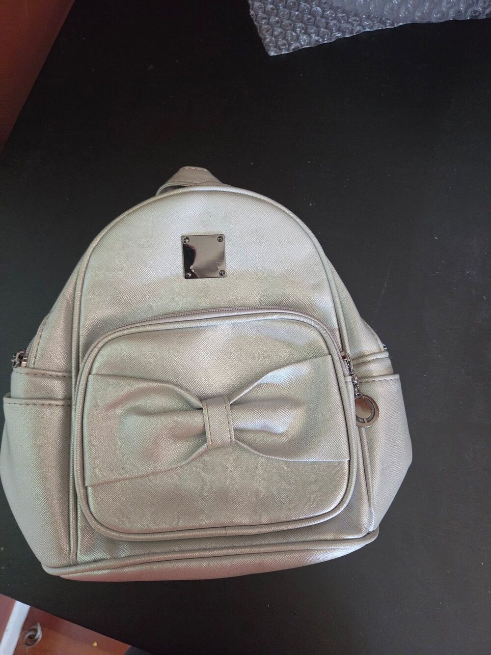 Silver Mini Backpack